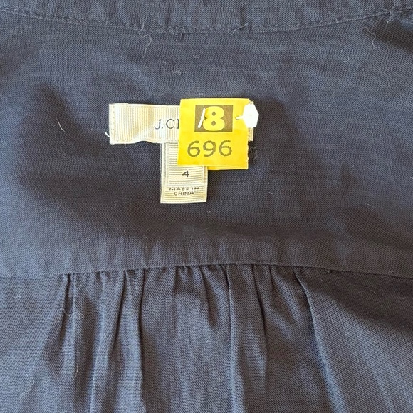 💎 J.Crew Ruffle-Collar Sleeveless Button-Down Shirt – Navy (Size 4) 💎 - Picture 7 of 10